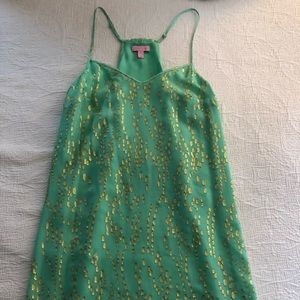 Lilly Pulitzer Medium Green and Gold Dress